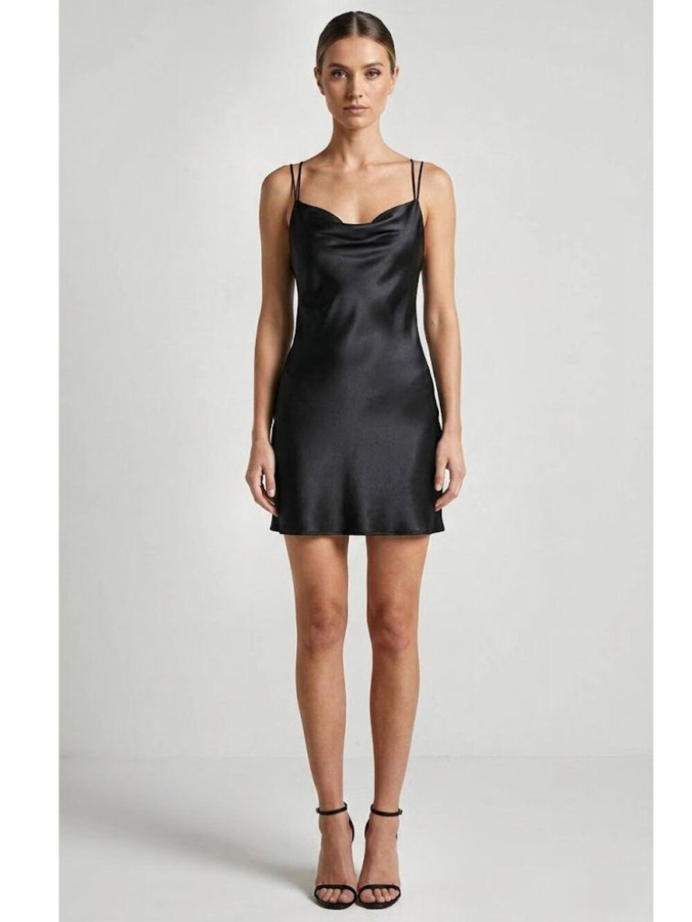 Alice + Olivia Classics Harmon Cowl Neck Slip Dress, Black, Womens Size 2
